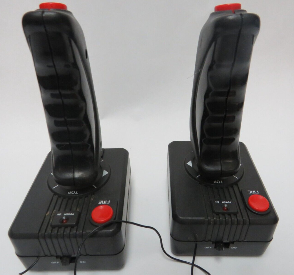2 Atari RGA Pistol Grip Joysticks Vintage Model # RGA118T Untested Powers Up