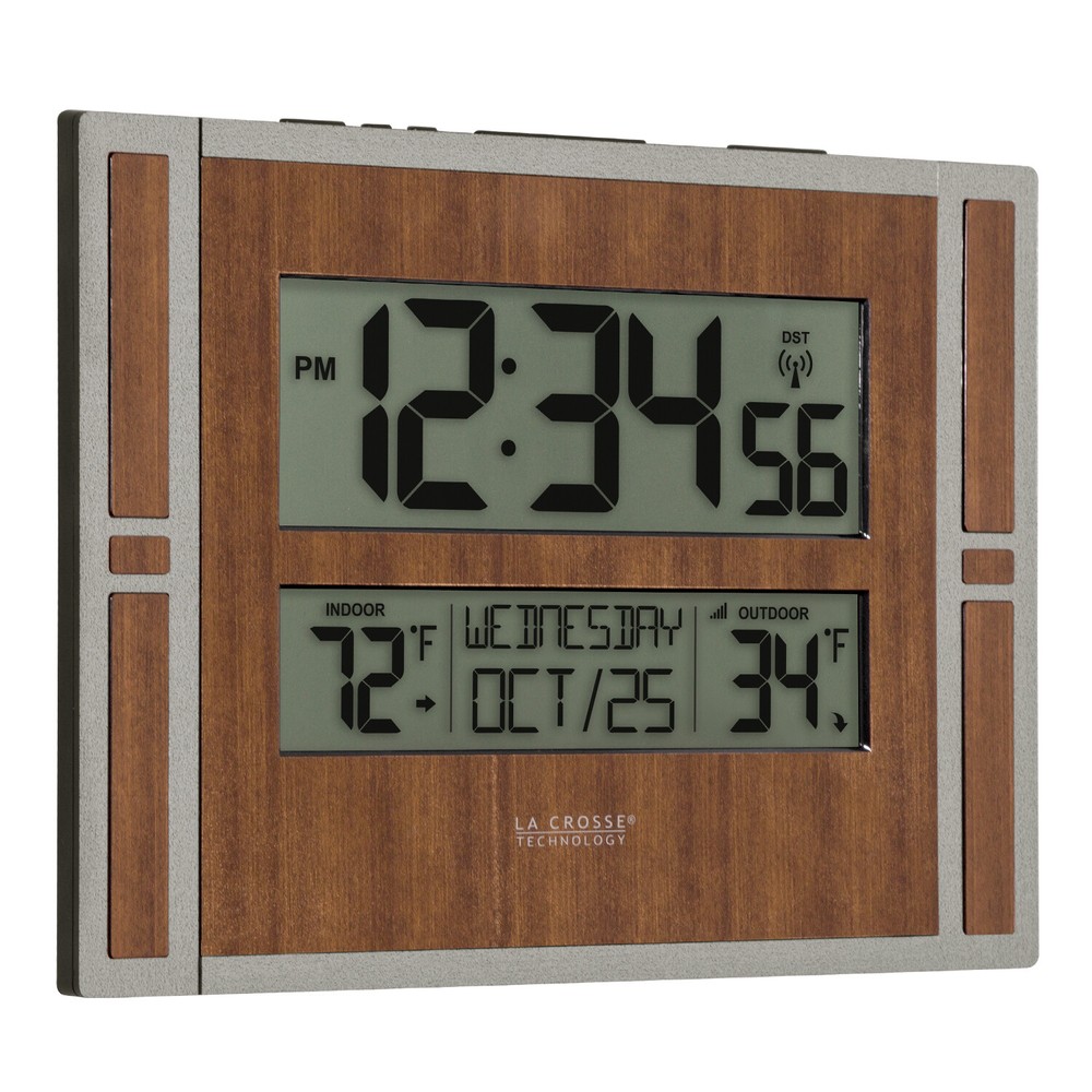 BBB86088 La Crosse Technology Atomic Digital Wall Clock IN/OUT Temp TX141-BV2