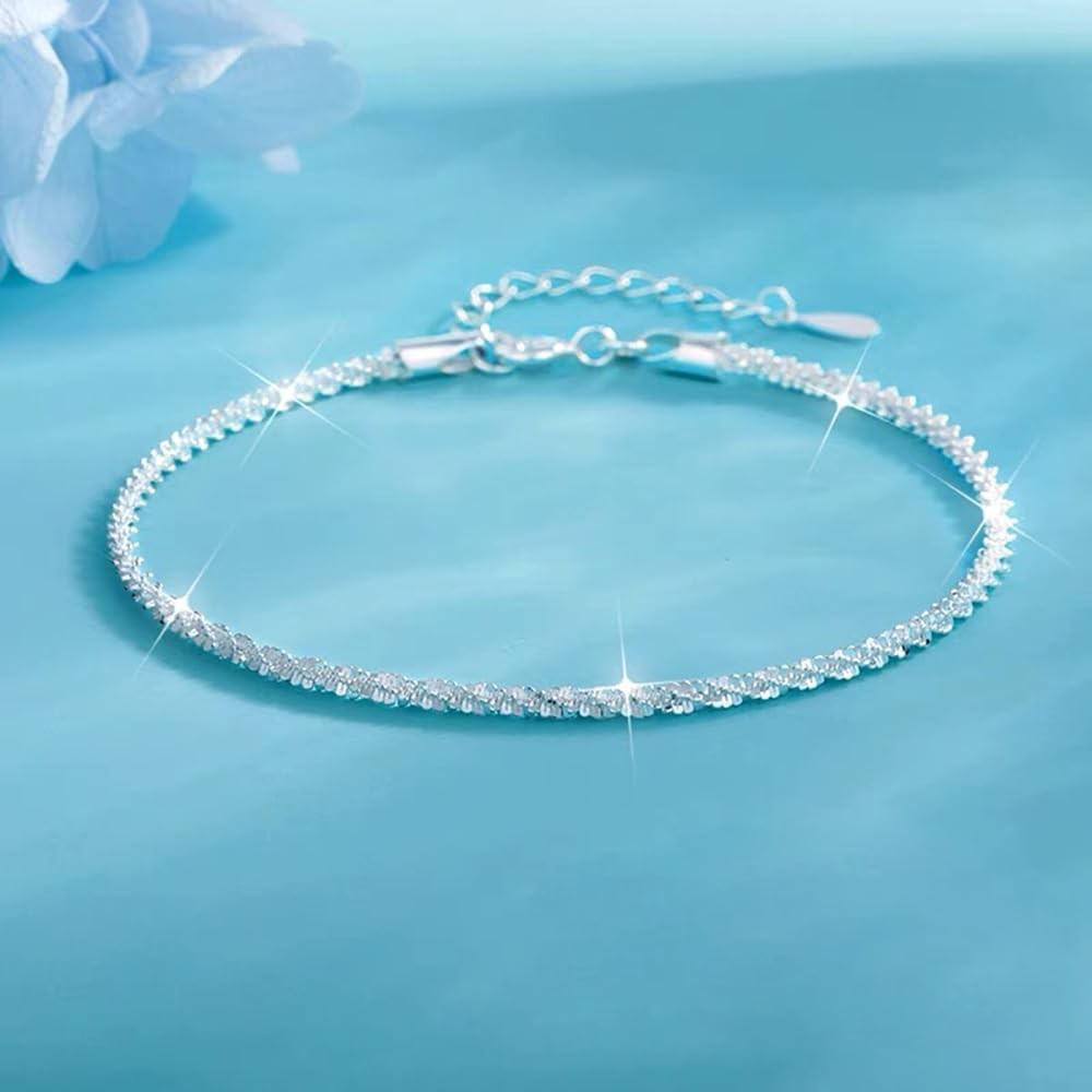 Silver Link Bracelet, Adjustable Chain Bracelets, Large, 1