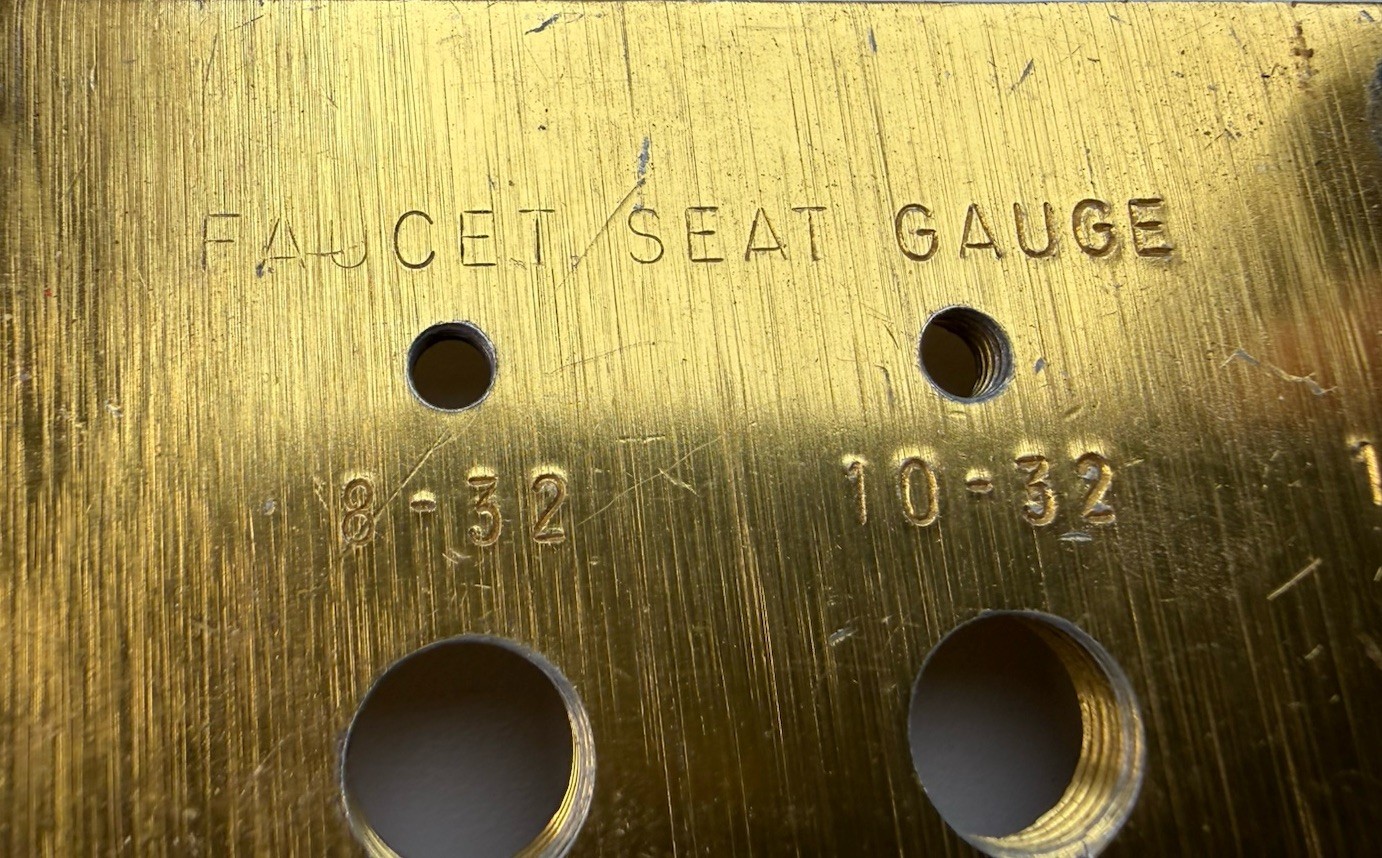 Aluminum Faucet Seat Thread Gauge Tool Brass-Colored 24 Size Plumbing Identifier