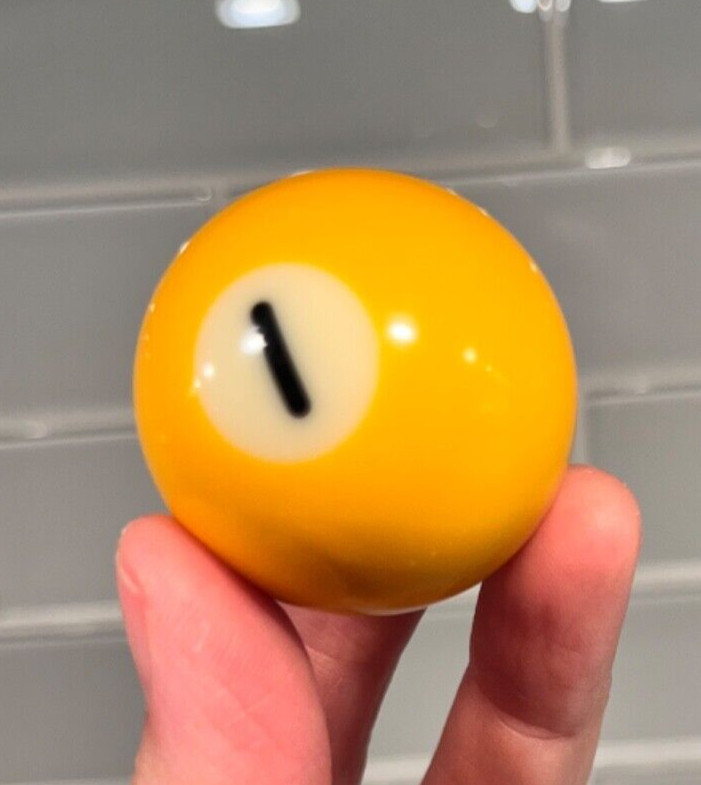 Mini Pool Billiard Ball 1.5" - Replacement Collectible - SOLID YELLOW #1