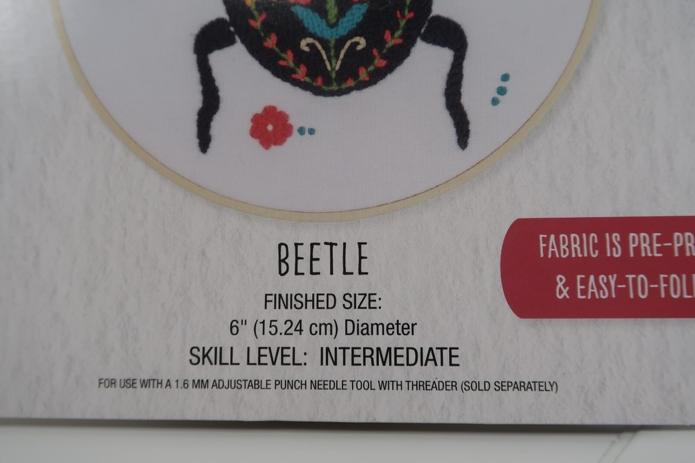 NEEDLE CREATIONS PUNCH NEEDLE KIT BEETLE NIP