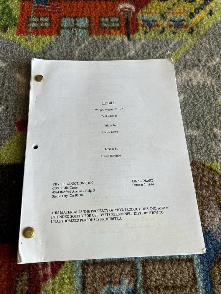 Cybill Pilot Episode Chuck Lorre Final Draft 1994 Original Script Tv Show