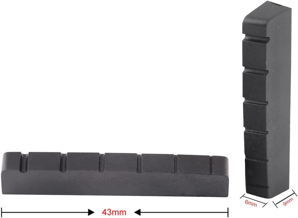 6 String Graphite Guitar Nut Pre-Slotted Top Nut Compatible with Les Paul LP SG