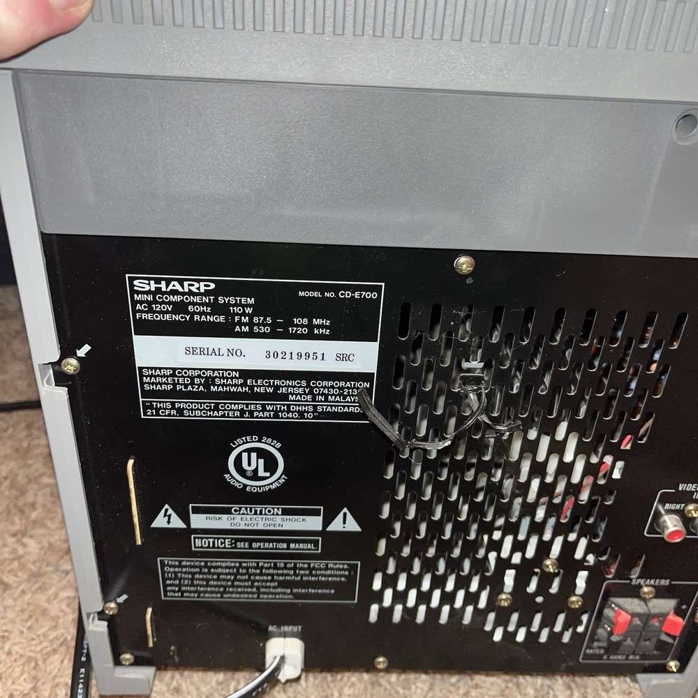 Sharp CD-E700 Mini Component 3 Disc Stereo System Radio 2 Cassette 3 CD Aux