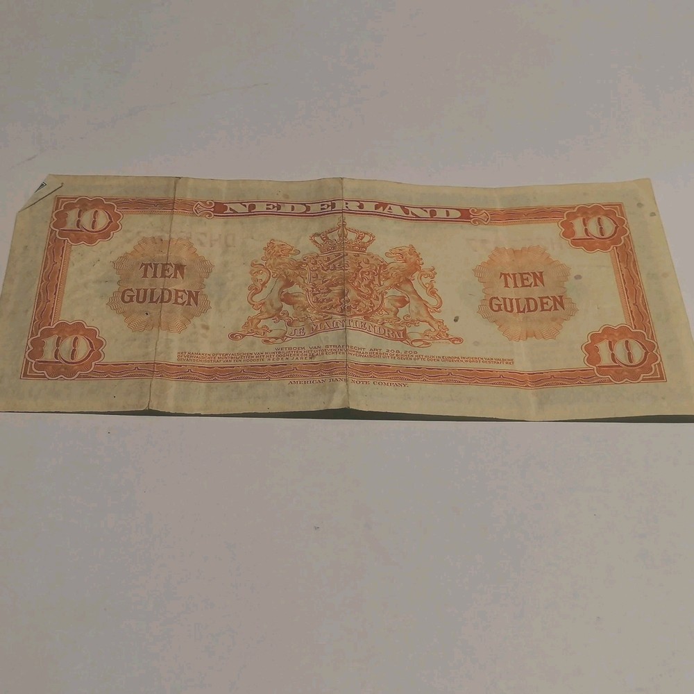 Ten Guilder Note, Netherlands, 1943