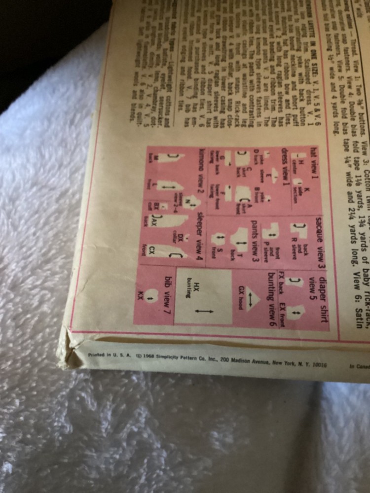 1968, VINTAGE SIMPLICITY PATTERN #8066…. Has been cut