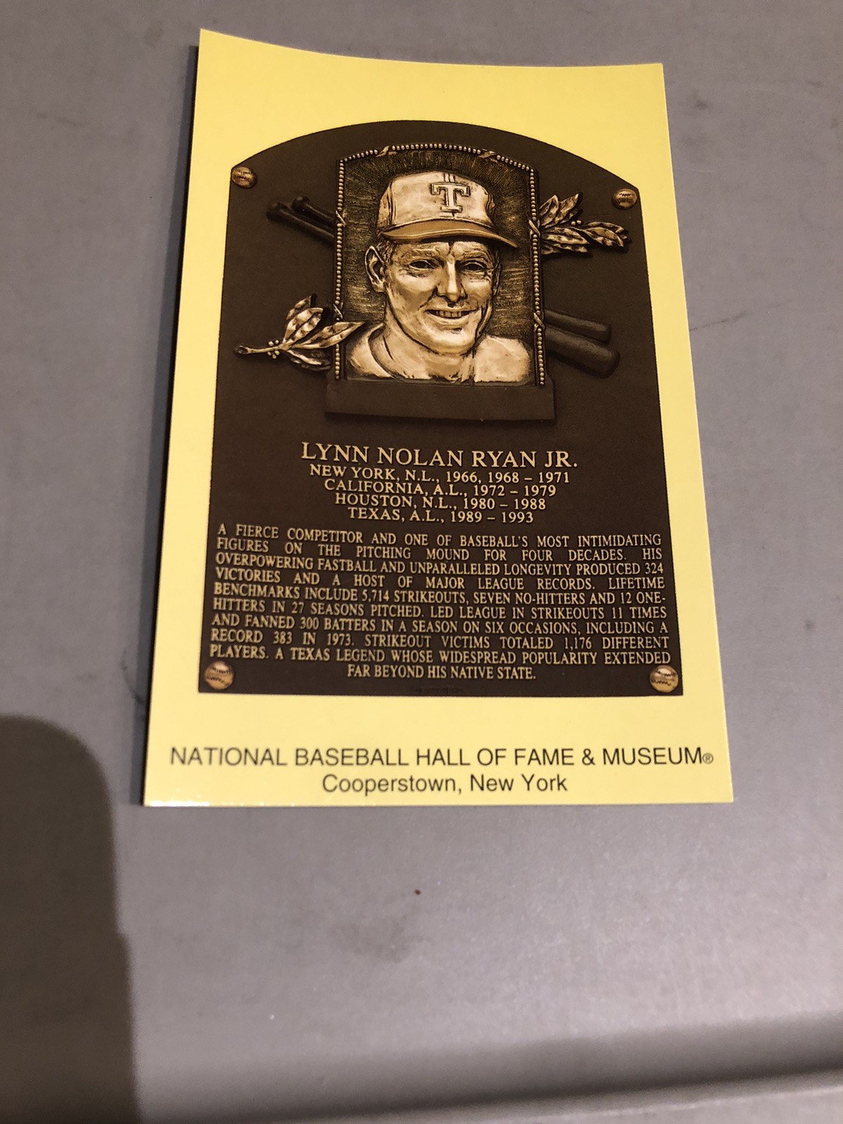 Baseball Hall Of Fame Plaque Lot (9)-All Cancelled On Induction Date-Ryan-Brett+