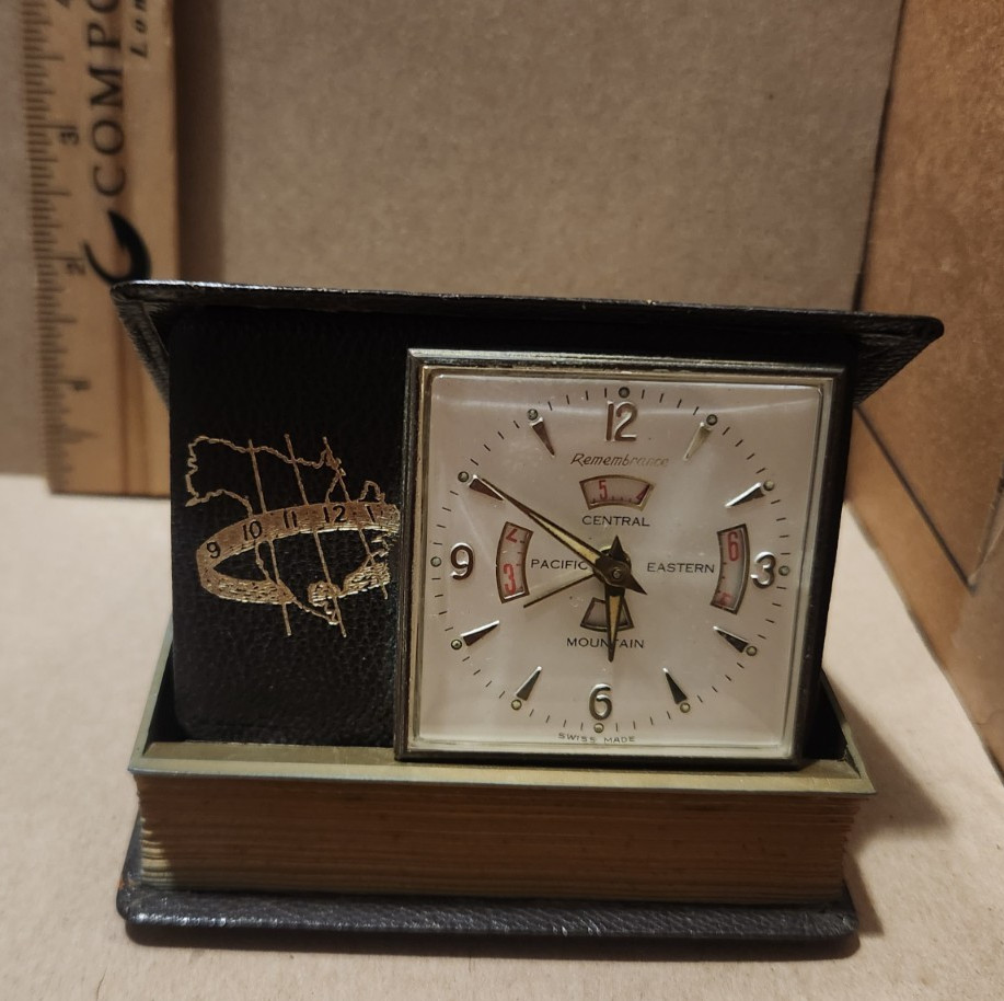 Semca / Remembrance Four Time Zone Clock - Swiss / Germany - Untested