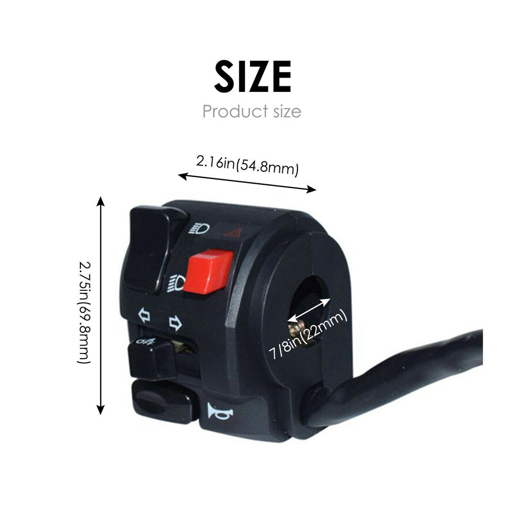 Left 7/8" Motorcycle Handlebar Warning Horn Button Turn Signal Controller Switch