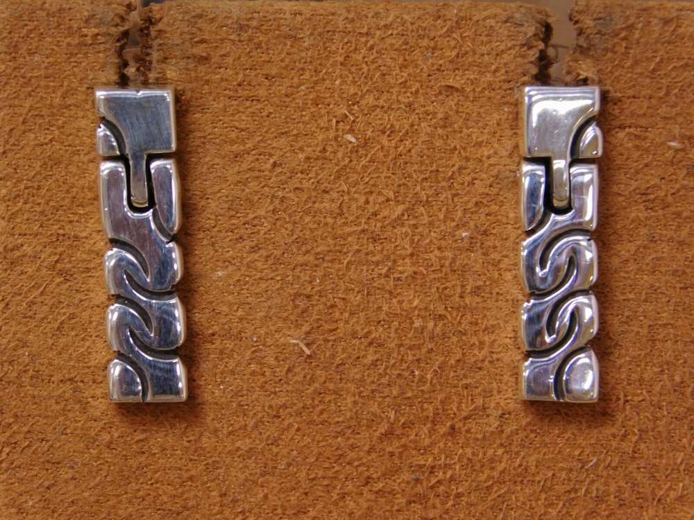 Southwestern Sterling Silver Dangle Post Earrings