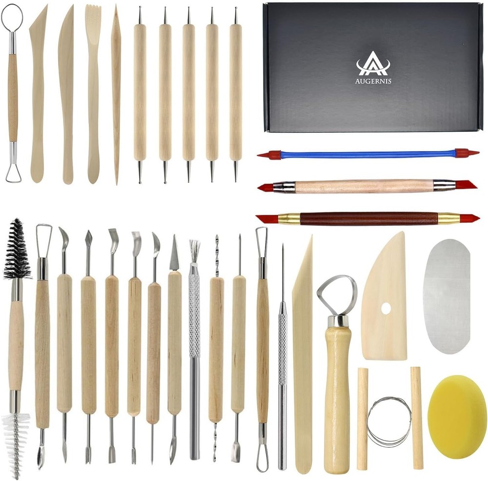 Professional Quality Clay Carving Tools Set - 32 Double-Sided Sculpting Tools