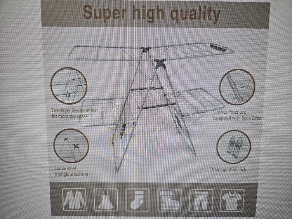 Clothes Drying Rack, Foldable 2-Level Laundry Racks for Drying Clothes Rack,