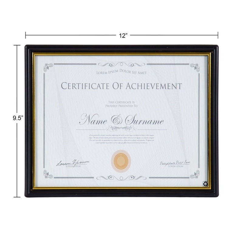 2-Pack Document Frame Set Easy Hang Award Certificate Display Lightweight Office
