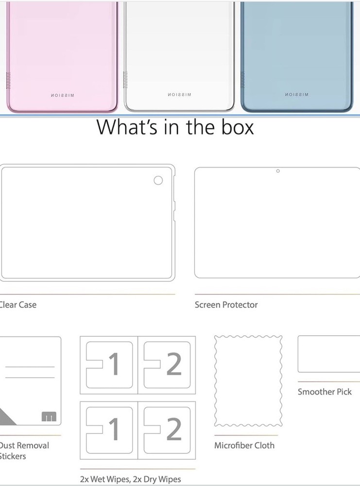 Clear Case & Tempered Glass Screen Protector For Amazon Fire 7 Tablet 2022