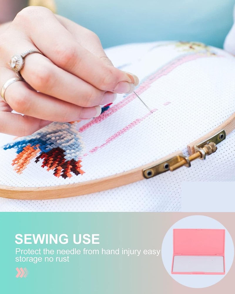 Needle Storage Case, Rectangle Keeper Cross Stitch Manual DIY pink