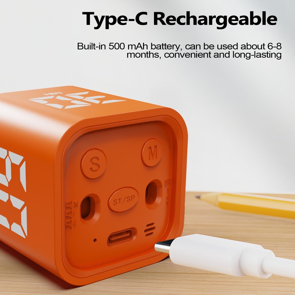 Multi-Function Cube Timer, 5/10/30/60 Min & Custom Count Down, Pause & Resume...