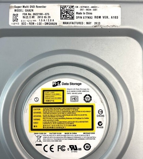 Dell GHA2N 07YNX2 Multi DVD Rewriter Drive