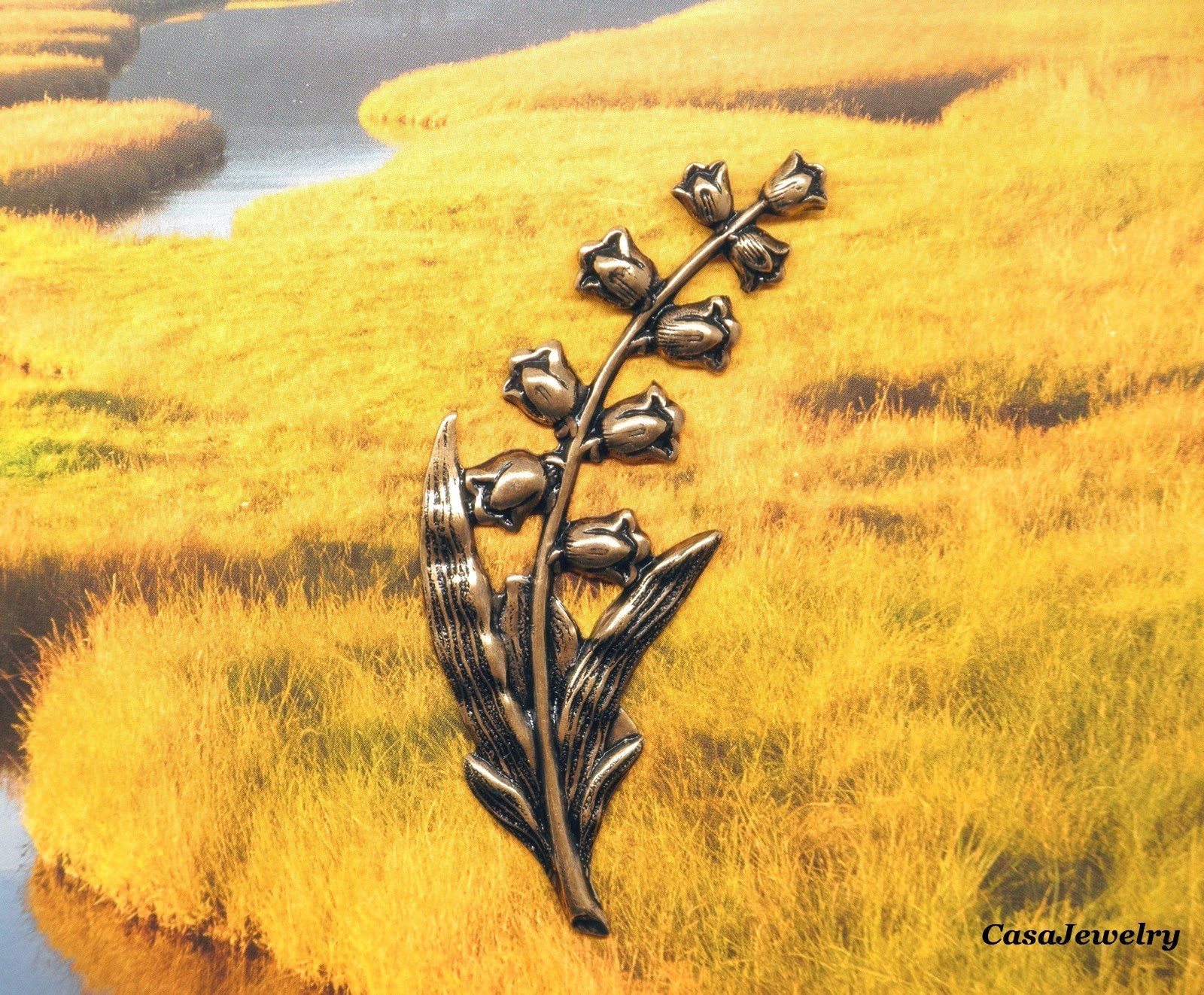 #5029 ANTIQUED GOLD LILY OF THE VALLEY COMPONENT