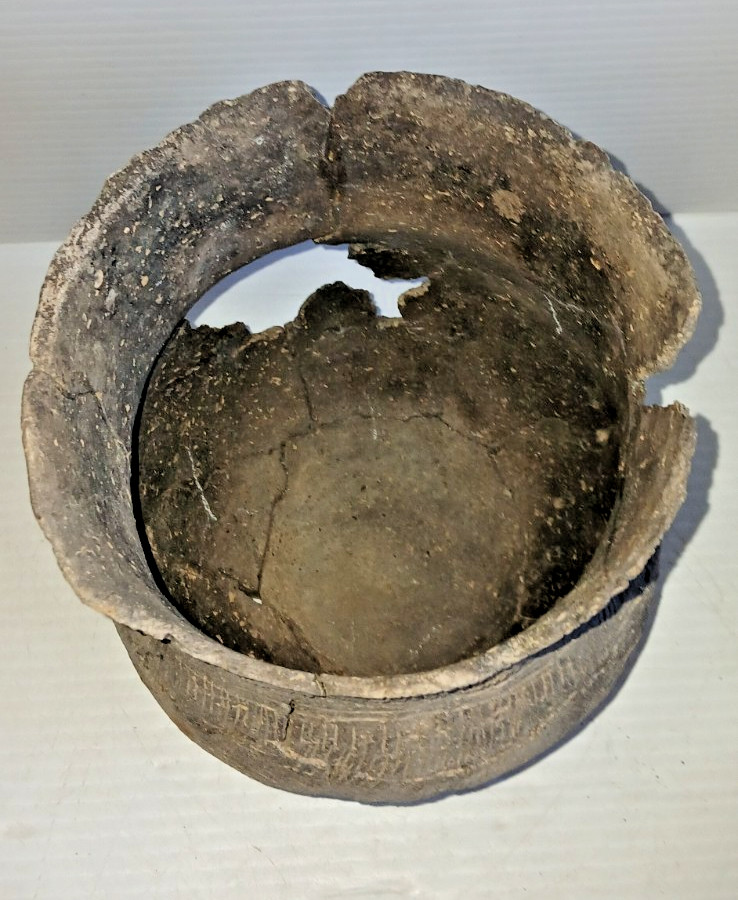 Pre-Columbian Native American Indian Mississippian Partial Pottery Jar Artifact