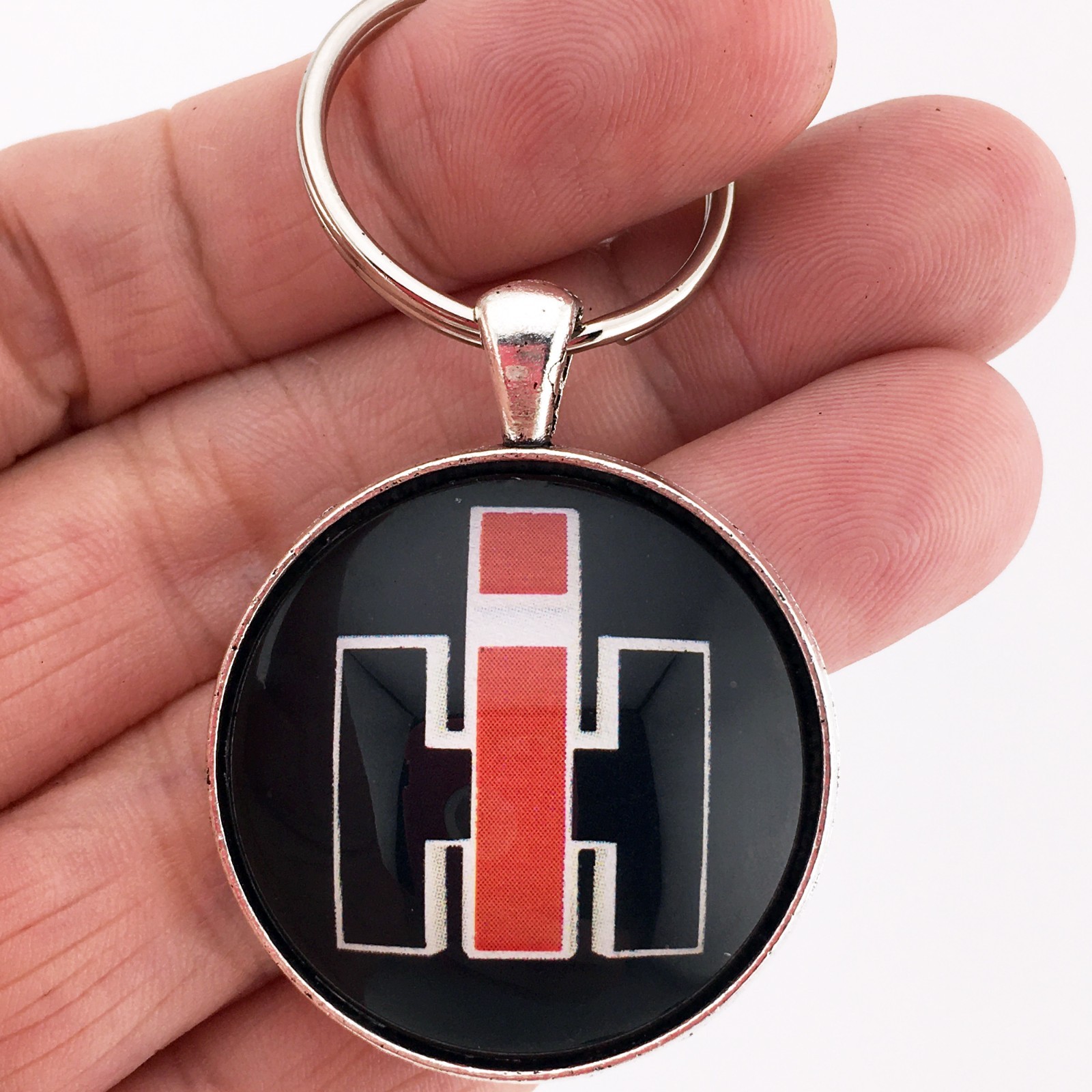 Vintage International Harvester Emblem Badge Logo 1.2" Diameter Keychain