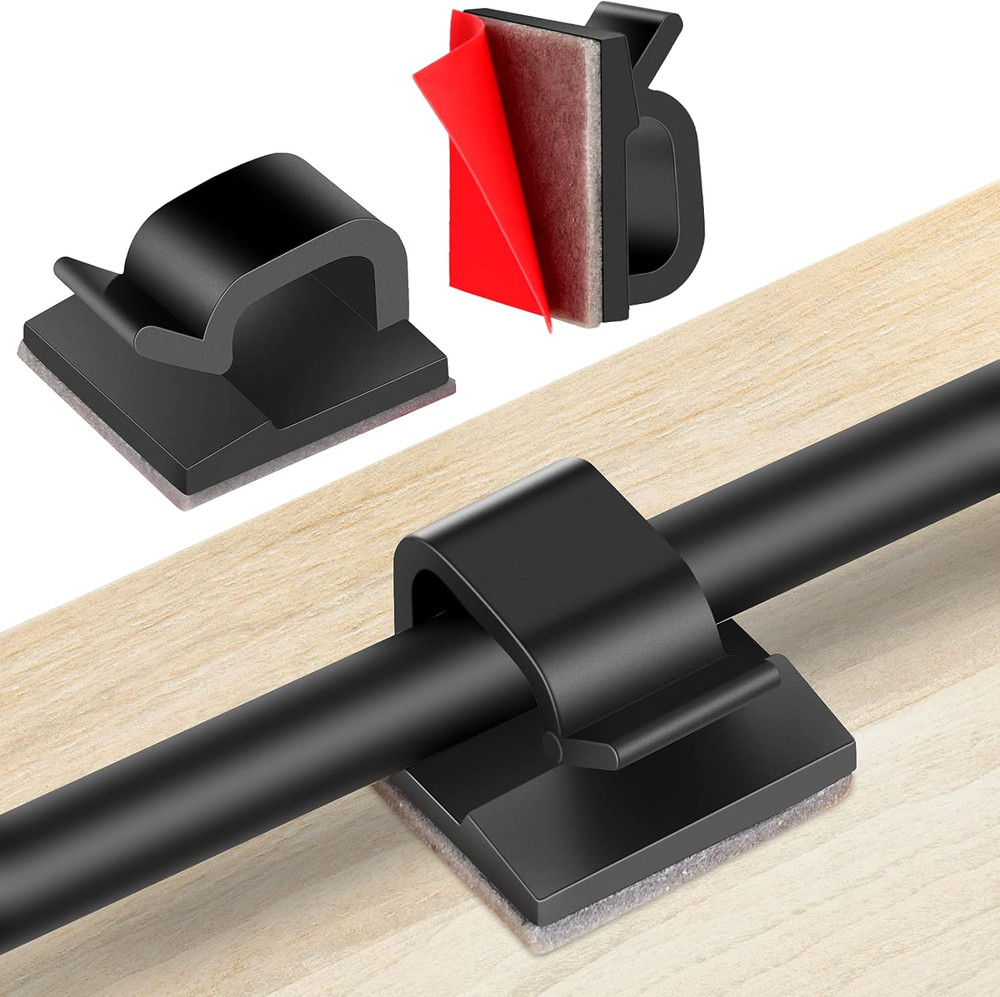 60 PCS Adhesive Cable Clips, Upgraded Wall Wire Clips for Small, Black