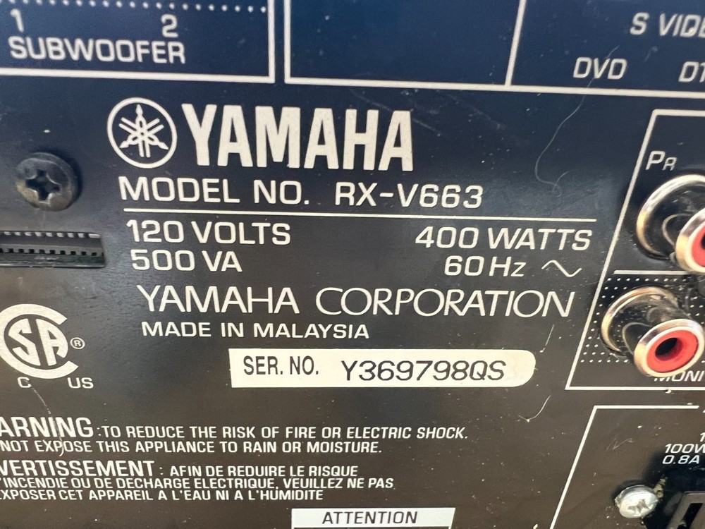 Yamaha RX-V663 Receiver