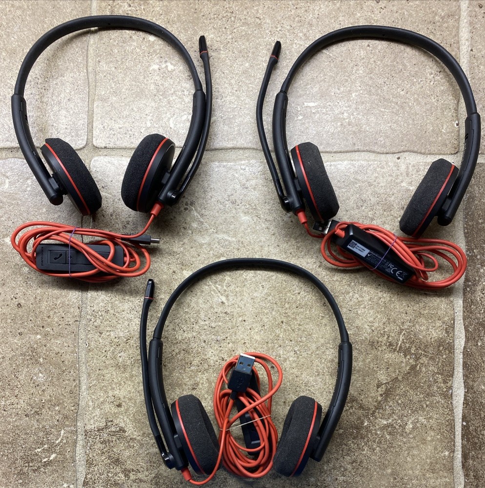 3 Plantronics Blackwire C3220 Stereo Headset USB-A & USB-C