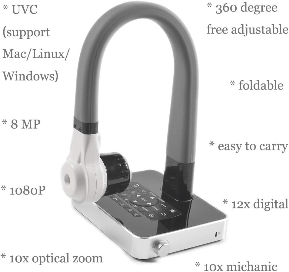SMART DOCUMENT CAMERA 8MP SB HDMI VGA Optical Zoom Autofocus with LED Light