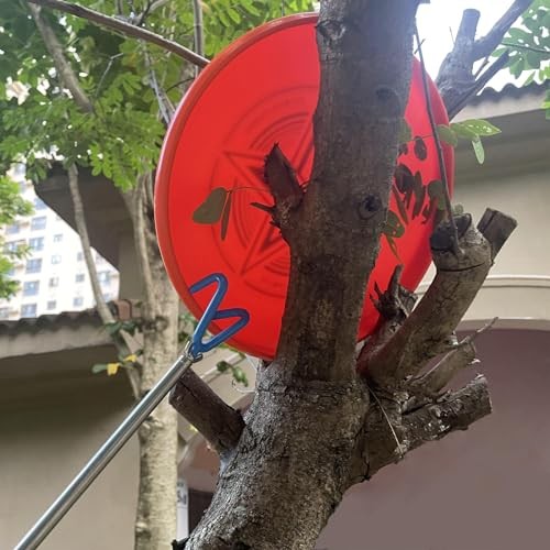 Telescoping Pickup Tool Magnetic Pole with 3 Hooks, 10 FT Telescopic Push Pull