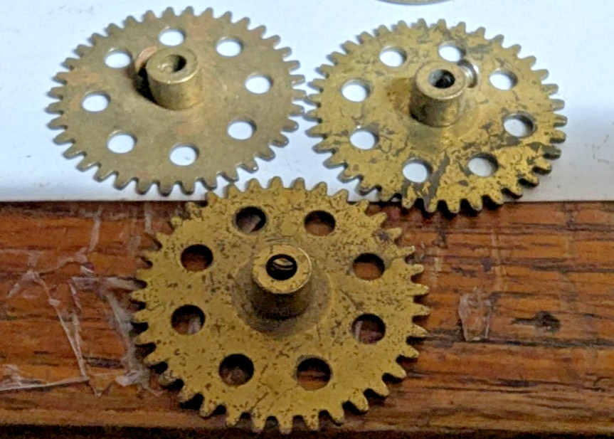 3 "CJ" gears  A C Gilbert Erector SET 30'S