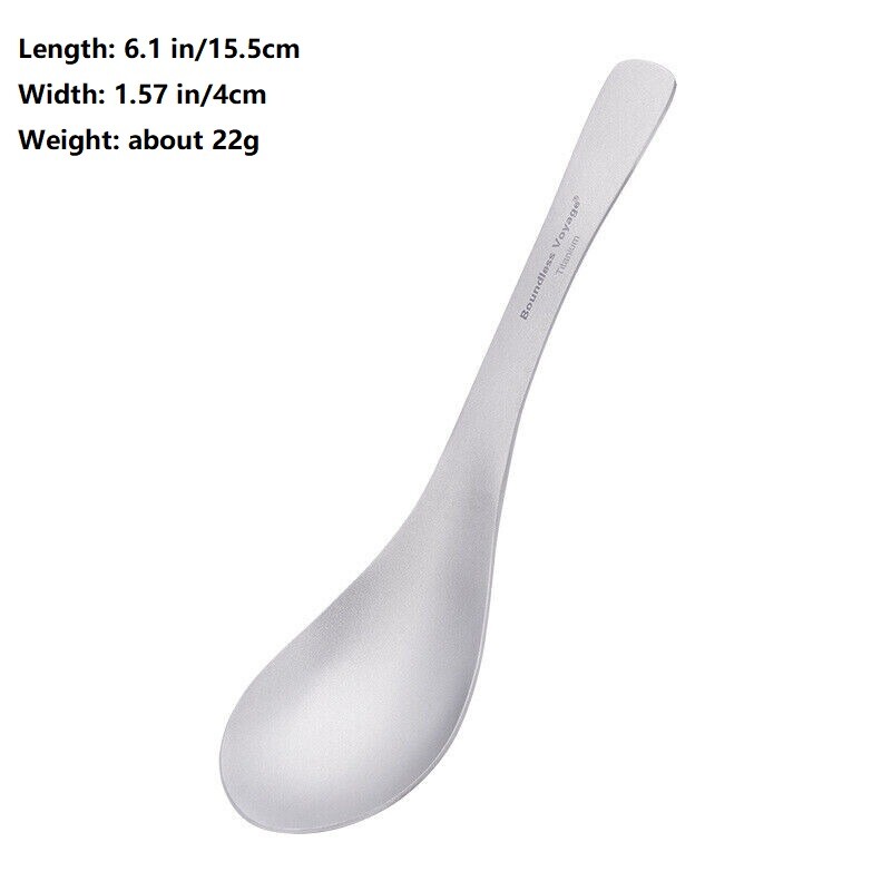 1PC Pure Titanium Spoon Lightweight Healthy Outdoor Camping Tableware Flatware