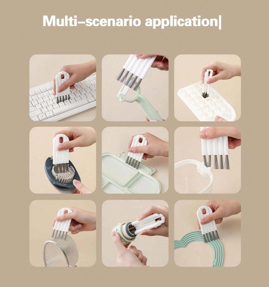 Multipurpose Cleaning Kit Soft Brush Curved Handle Keyboard Electronics Cleaning