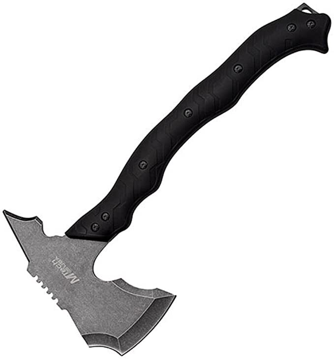 MTech 7.13 Stonewash Finish Stainless Axe Head Blade Black Rubberized ABS Handle