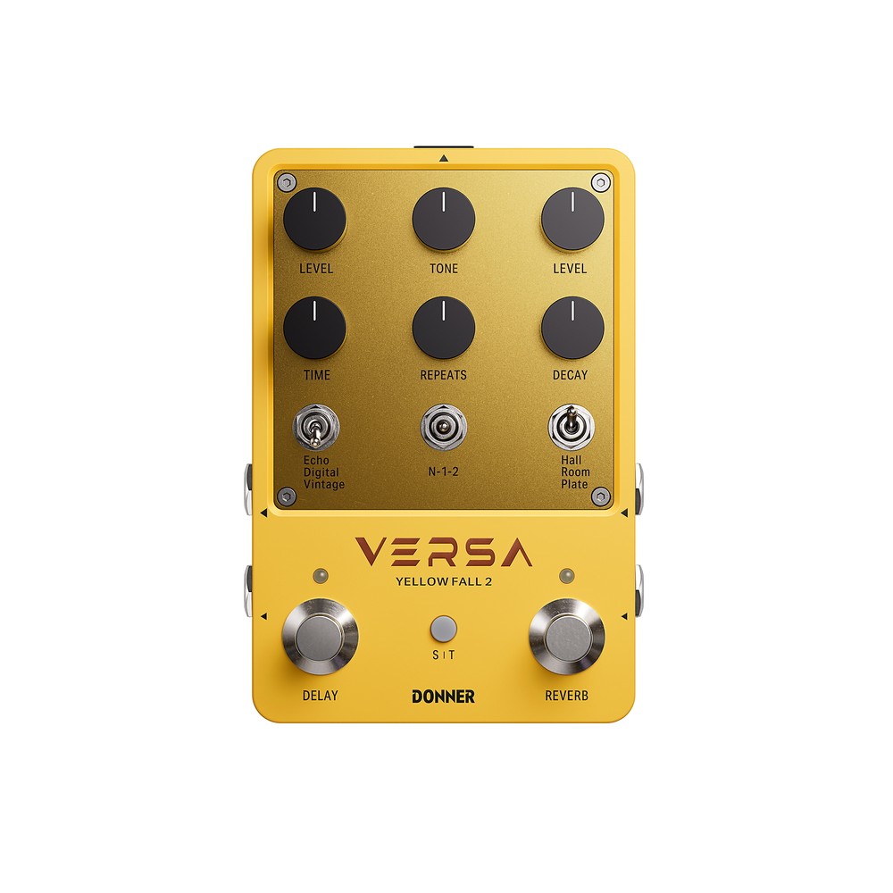 Donner Yellow Fall II Effect Pedal Delay & Reverb Combo Effect 2X2 Output /Input