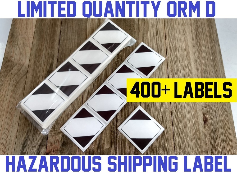 400 ORM-D DOT Limited Quantity Shipping Sticker Hazardous Label UPS / Fedex 2x2