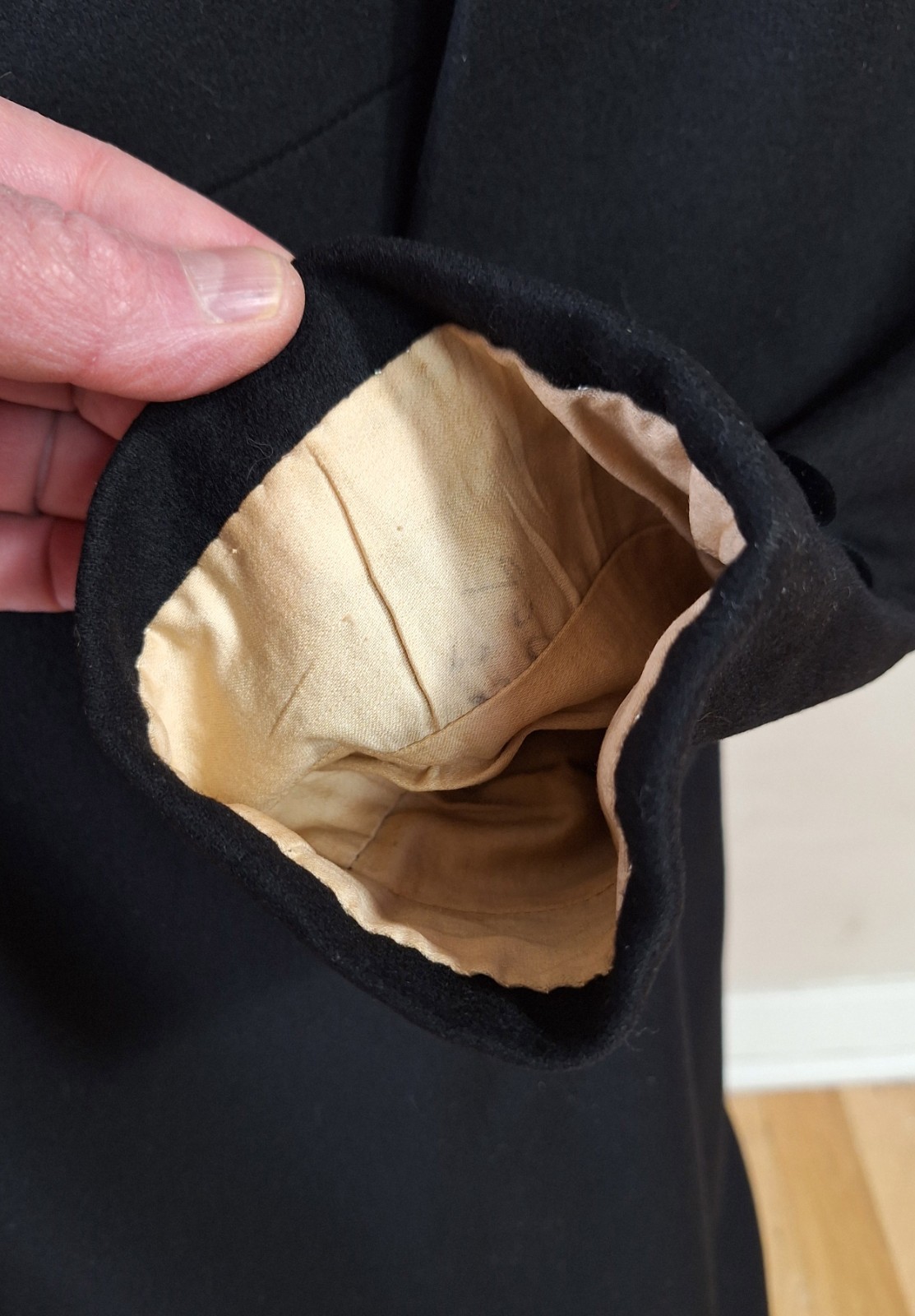 Antique Men's Black Single Breasted Frock Coat 36R S Vtg 1900s Victorian Masonic