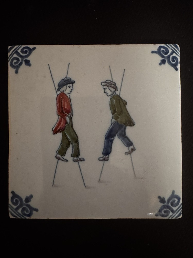 Hand Painted Polychrome Authentic Tile