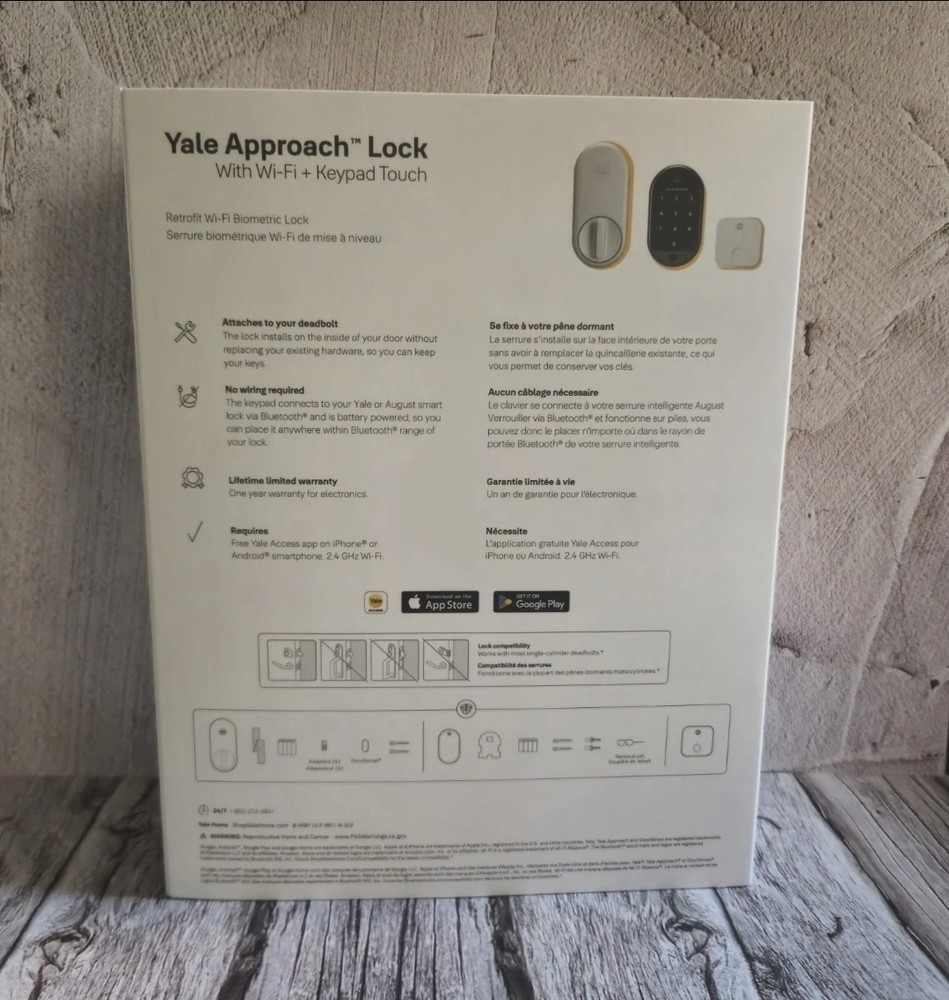 Silver Argent Yale Approach Smart Lock with Wi-Fi Bluetooth & Touch Keypad