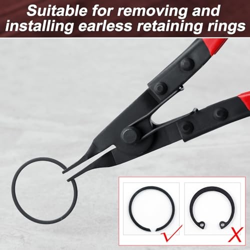 Angle Tip Lock Ring Pliers Lock Ring Pliers Snap Ring Pliers 8" with red handle