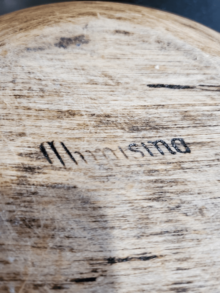 Signed Munising, primitive vintage wooden bowl