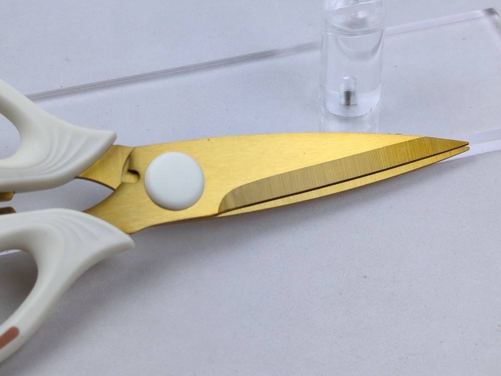 Multi-Function KITCHEN SCISSORS/SHEARS, Heavy Duty, JUMBO Size, WHITE & GOLD