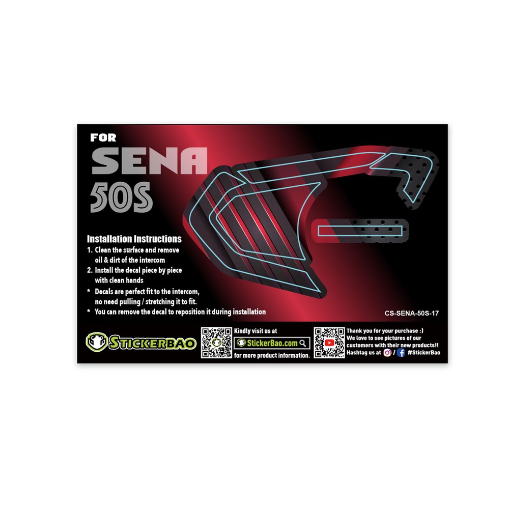 Red Legend Device Surface Sticker For SENA 50S Intercom x1