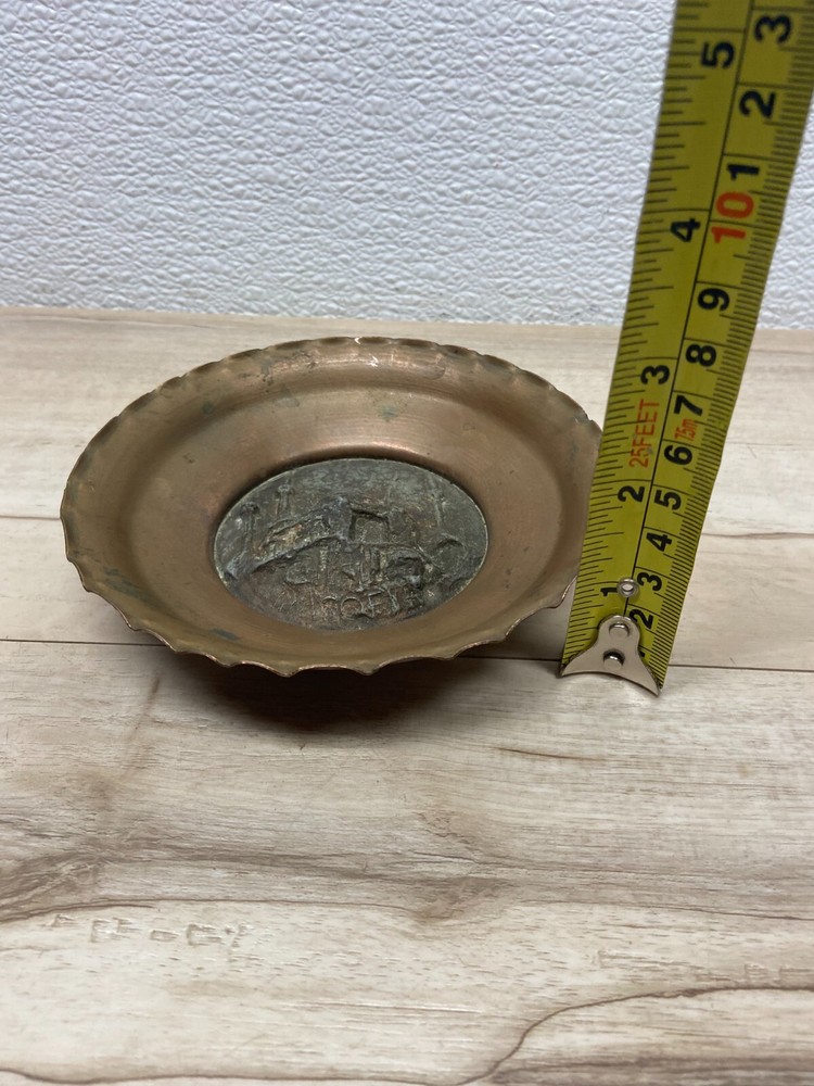 Vintage Solid Copper Hagia Sofia Decorative Hand Crafted Plate Made In Turkey