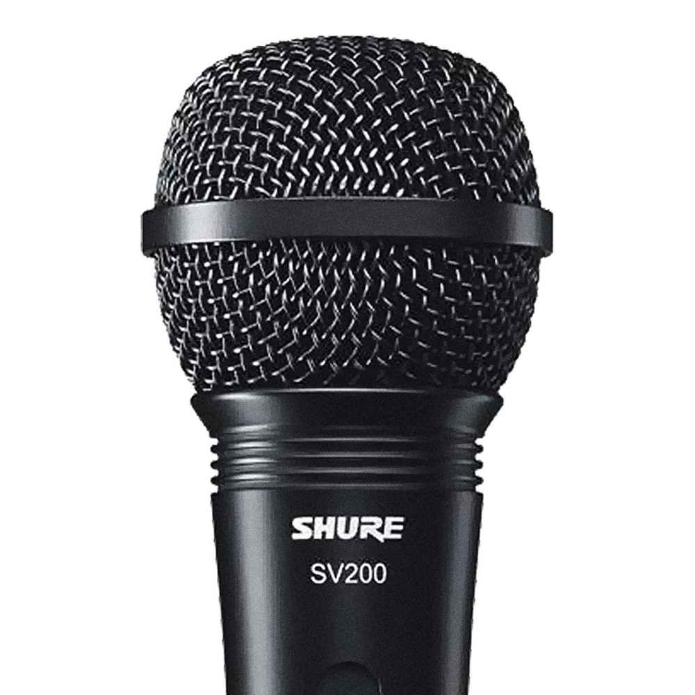 Shure SV200-W Dynamic Cardoid Handheld Multi-Purpose XLR Microphone + Cable