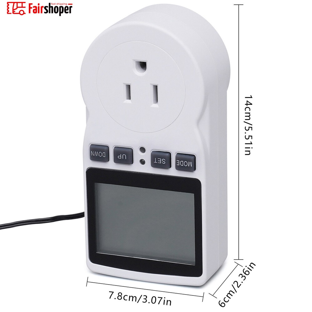 Digital Plug in Thermostat Timer Switch Socket Temperature Controller Switch USA