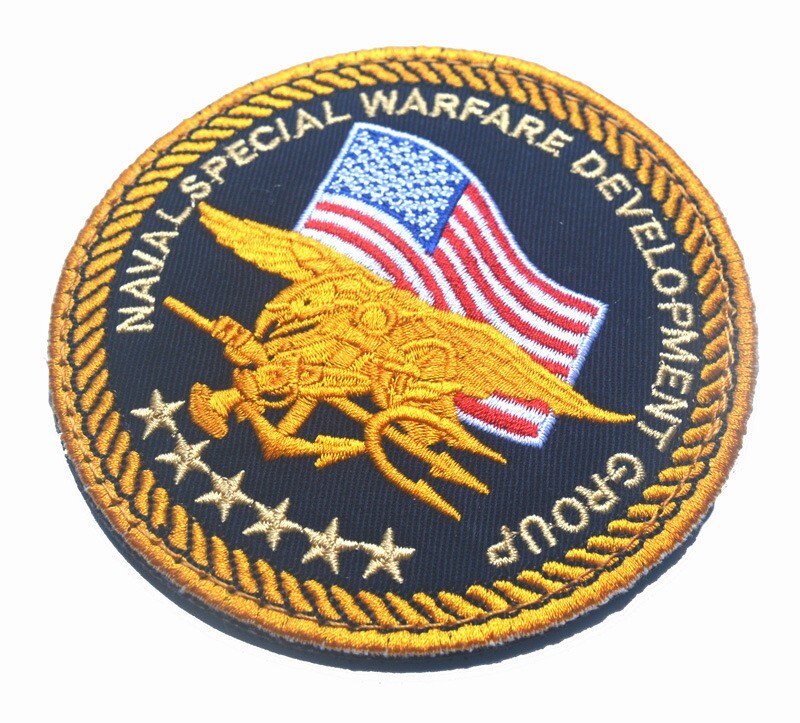 NAVAL SPECIAL WARFARE DEVELOPMENT GROUP US Navy SEAL TEAM US FLAG HOOK PATCH 4"