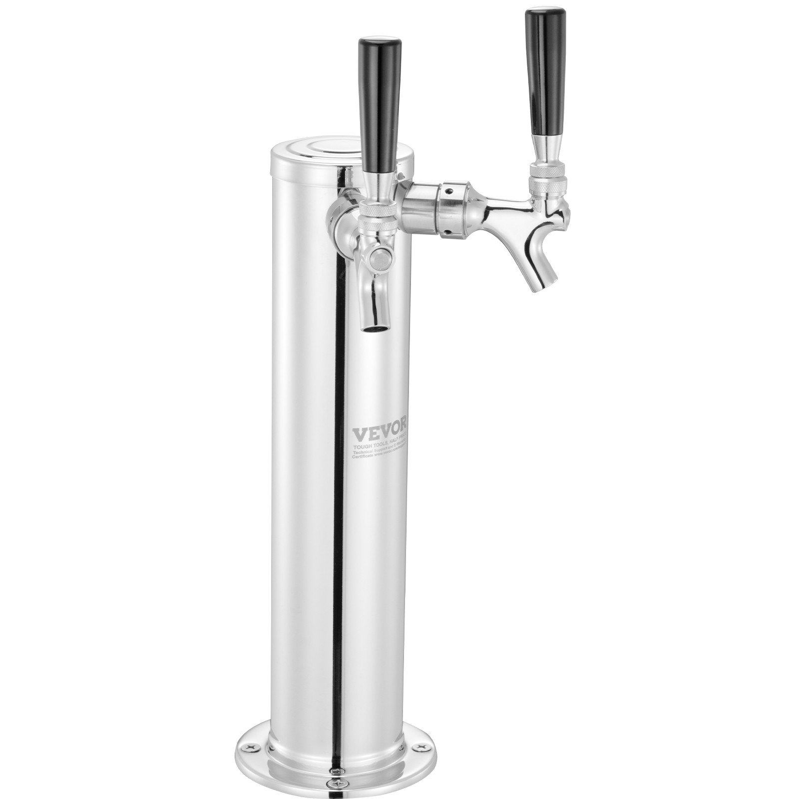 VEVOR Kegerator Tower Kit Double Taps Beer Conversion Kit & Self-Closing Spring