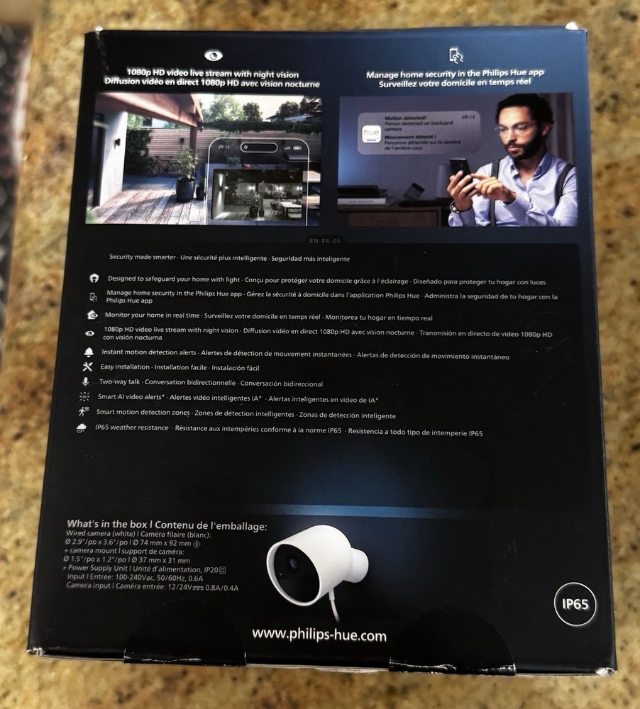 Philips Hue Secure Wired Smart Home Security Camera - White Brand New