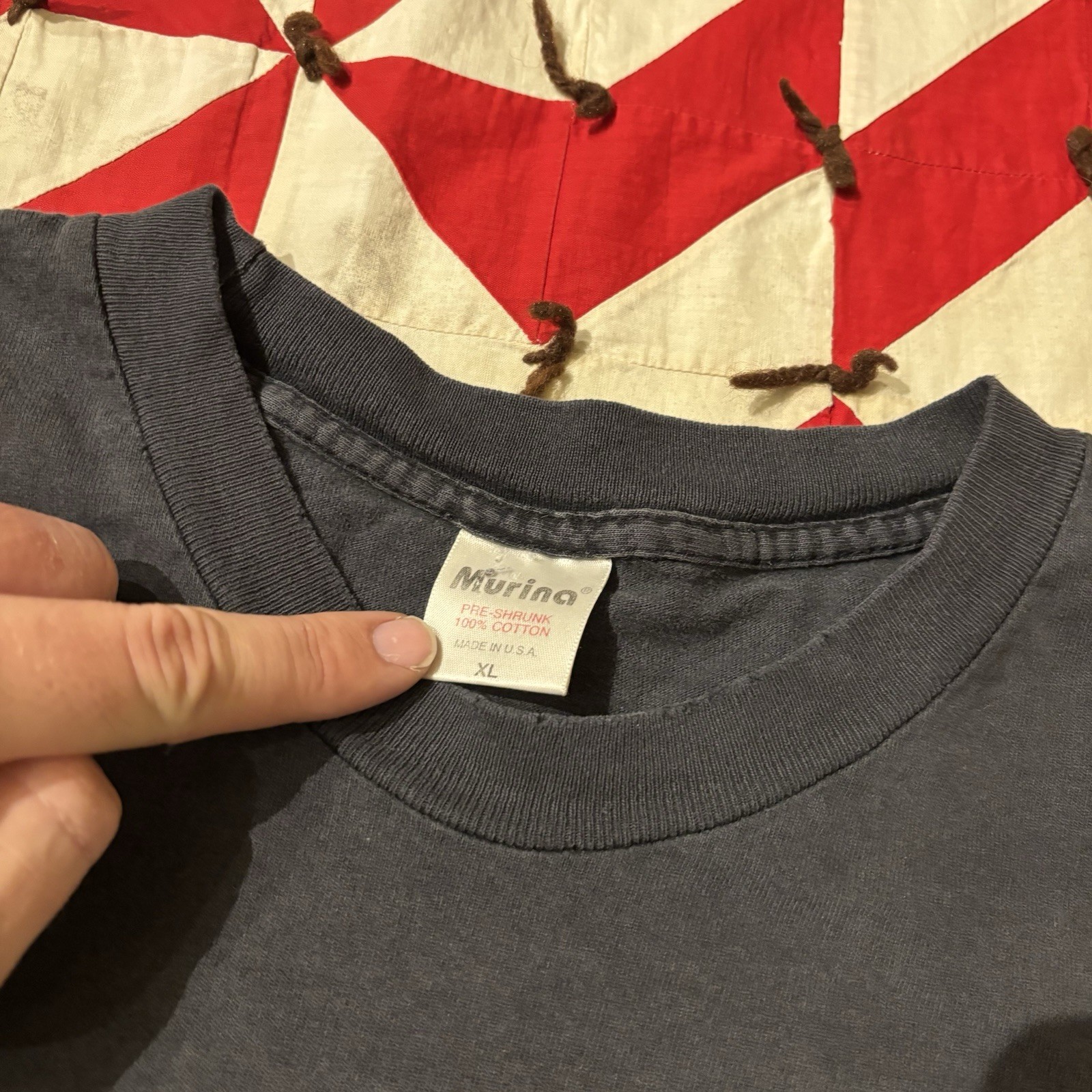 Vintage Murina Blank Black T Shirt Mens XL Distressed As Is Holes